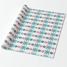 Abstract Floral Holiday Pattern Blue