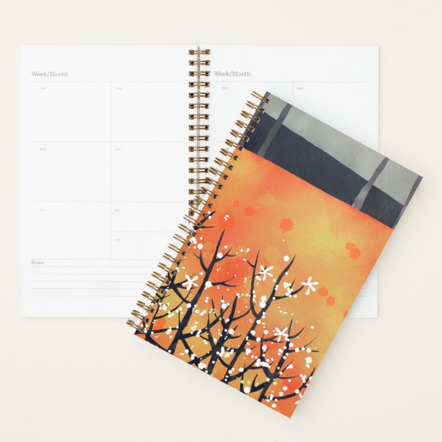Abstract Floral Landscape Burnt Orange Planner (Display)