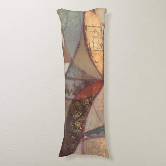 Abstract Floral Leaf Painting by Norman Wyatt Body Pillow (Front Vertical)
