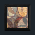 Abstract Floral Leaf Painting by Norman Wyatt Gift Box<br><div class="desc">Abstract floral leaf patterns populate this painting by Norman Wyatt. The dark colouring of the piece helps the gilded portions pop even more,  adding life to the work. This would make a great gift for someone who loves contemporary art!</div>