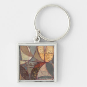 Abstract Floral Leaf Painting by Norman Wyatt Keychain