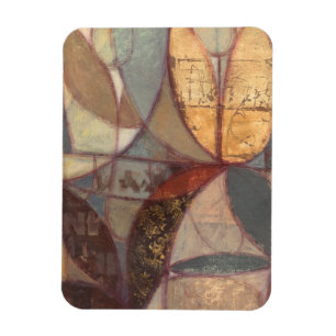 Abstract Floral Leaf Painting by Norman Wyatt Magnet