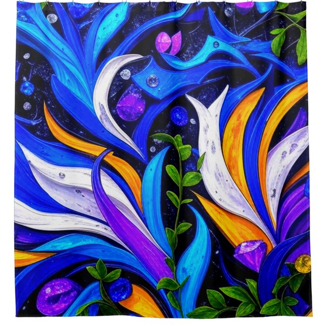 Abstract Floral Leaves Luminous Botanical Pattern (Front)
