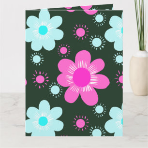 Abstract Floral Mandala Pattern Design red Card