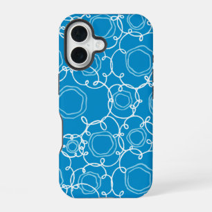 Abstract Floral Matrix (Blue) Fine Art iPhone 16 Case