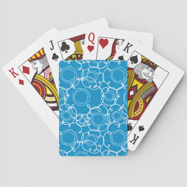 Abstract Floral Matrix (Blue) Fine Art Playing Cards (Back)