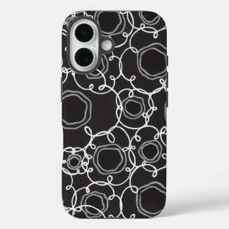 Abstract Floral Matrix (Charcoal) Fine Art iPhone 16 Case