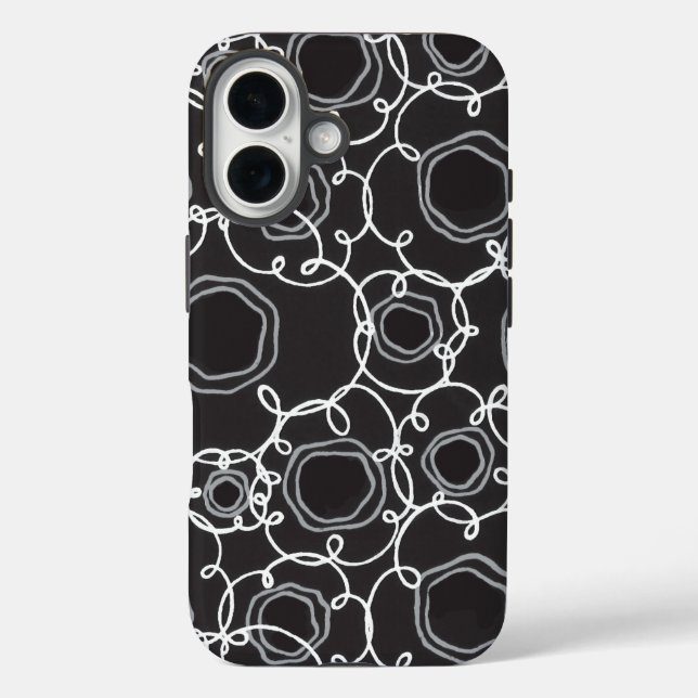 Abstract Floral Matrix (Charcoal) Fine Art Case-Mate iPhone Case (Back)