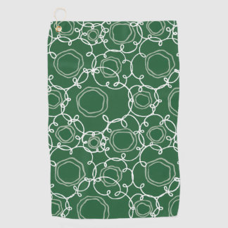 Abstract Floral Matrix (Dark Green) Fine Art Golf Towel