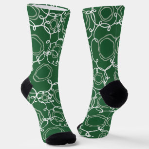 Abstract Floral Matrix (Dark Green) Fine Art Socks