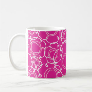 Abstract Floral Matrix (Hot Pink) Fine Art Coffee Mug