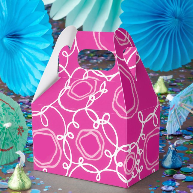 Abstract Floral Matrix (Hot Pink) Fine Art Favor Box (Party)