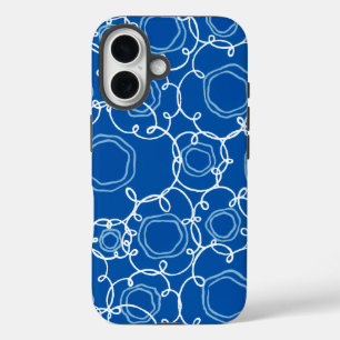 Abstract Floral Matrix (Royal Blue) Fine Art iPhone 16 Case