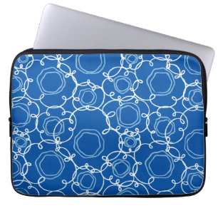 Abstract Floral Matrix (Royal Blue) Fine Art Laptop Sleeve