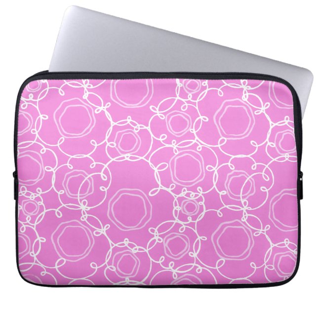 Abstract Floral Matrix (Soft Pink) Fine Art Laptop Sleeve (Front)