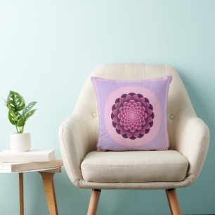 Abstract Floral-Modern Mandala Throw Pillow