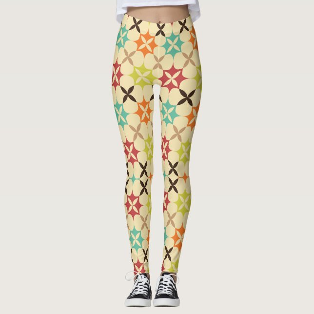 Abstract Floral Mosaic  Leggings (Front)