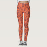 Abstract Floral Orange Purple Chic Leggings<br><div class="desc">Complete your outfit in the fall or anytime with these chic floral abstract leggings.  Orange and purples make fall,  spring,  and summer seasons fun and will bring a punch of colour to the winter.</div>