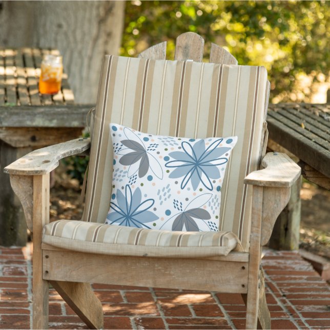 Abstract floral outdoor pillow (Chair)
