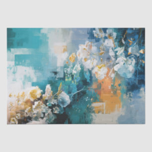 Abstract Floral Painting Background Decoupage Tissue Paper