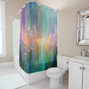 Abstract Floral Painting with Vibrant Colors