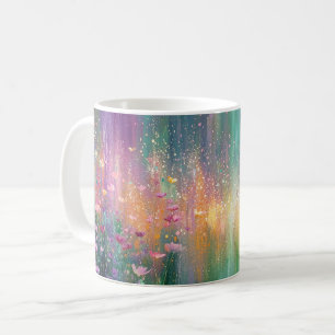 Abstract Floral Painting with Vibrant Colors Coffee Mug