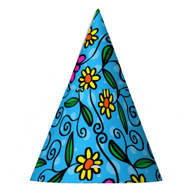 Abstract Floral Party Hat (Left)