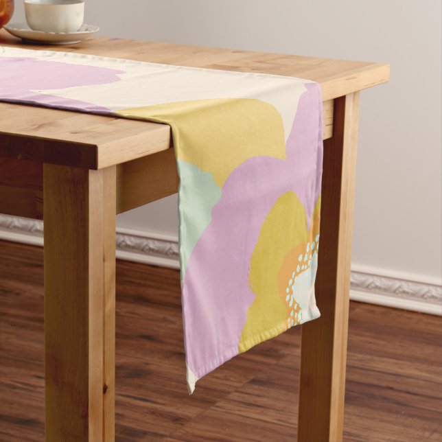 Abstract Floral Pastel Lilac Pattern Medium Table Runner (In Situ)
