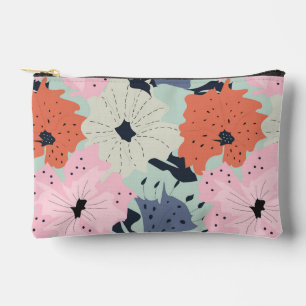 Abstract floral pattern accessory pouch