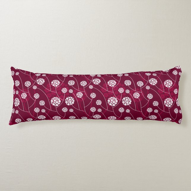 Abstract floral pattern body pillow (Front)
