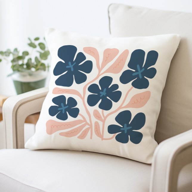 Abstract Floral Pattern Decorative Throw Pillow (Creator Uploaded)