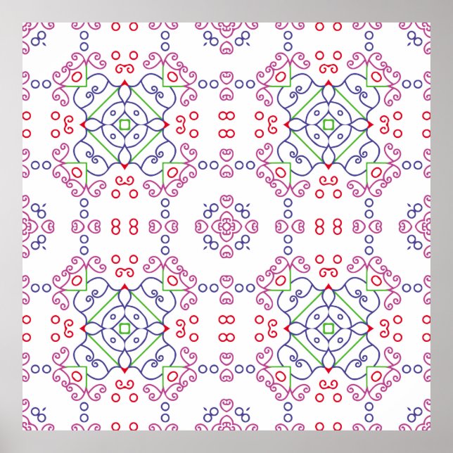 Abstract floral pattern designabstract, art, home  poster (Front)