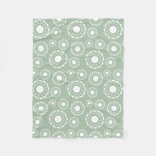 Abstract Floral Pattern Fleece Blanket (Front)