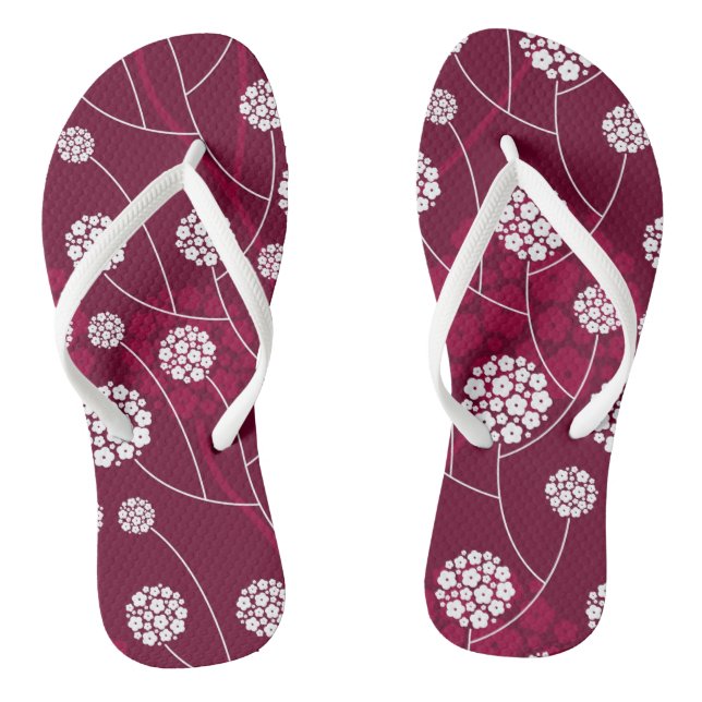 Abstract floral pattern flip flops (Footbed)