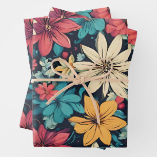 Abstract Floral Pattern for Any Occasion  Wrapping Paper Sheet