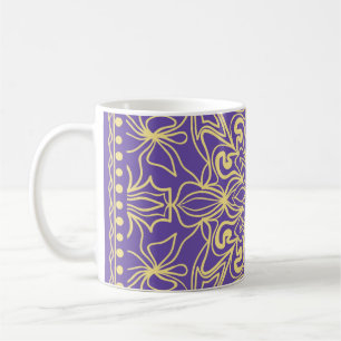 Abstract floral pattern geometry, mandala design coffee mug