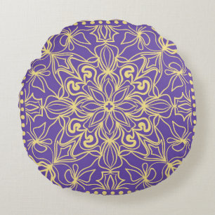 Abstract floral pattern. geometry, mandala design  round pillow