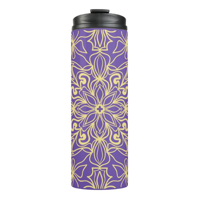 Abstract floral pattern. geometry, mandala design  thermal tumbler (Front)