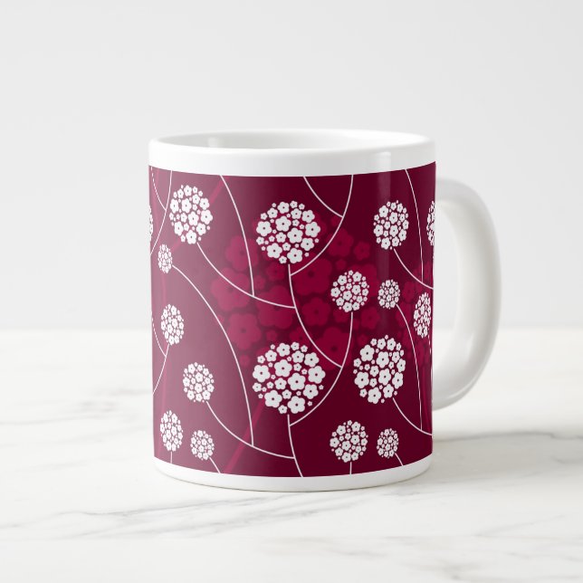 Abstract floral pattern large coffee mug (Front Right)
