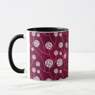 Abstract floral pattern mug
