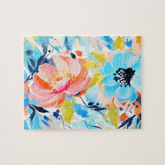 Abstract floral pattern painting  jigsaw puzzle