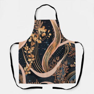 Abstract floral pattern, polka dots, vines apron