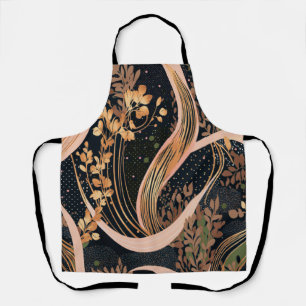 Abstract floral pattern, polka dots, vines apron