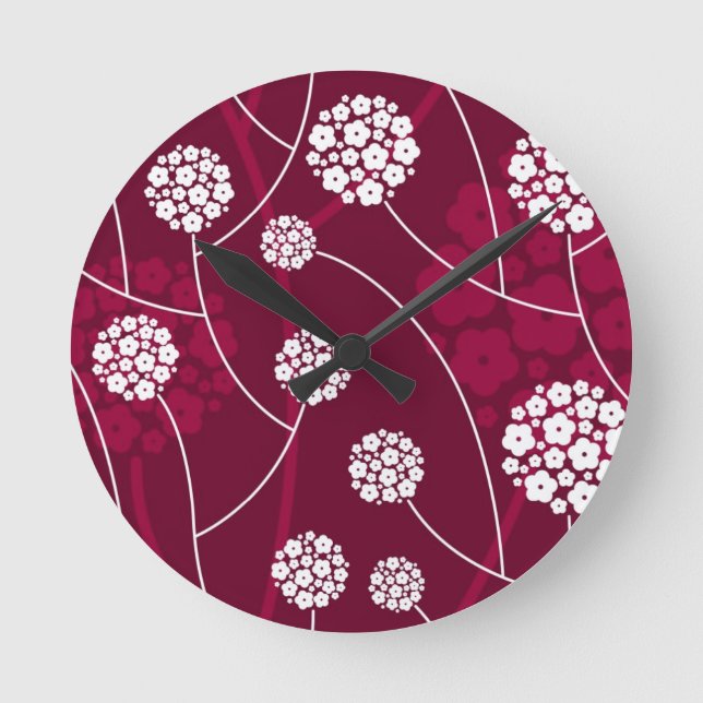 Abstract floral pattern round clock (Front)