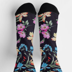 Abstract floral pattern socks
