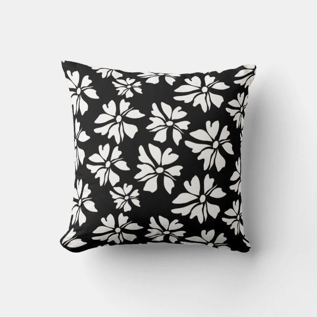 Abstract Floral Pattern Throw Pillow (Front)