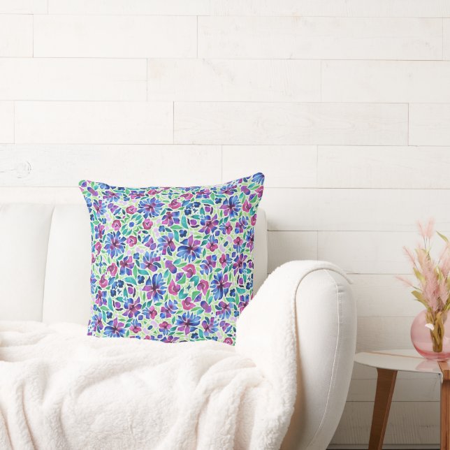 Abstract Floral Pattern - Throw Pillow (Couch)