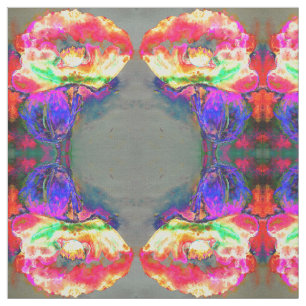 Abstract floral pattern Yellow Poppies Fabric