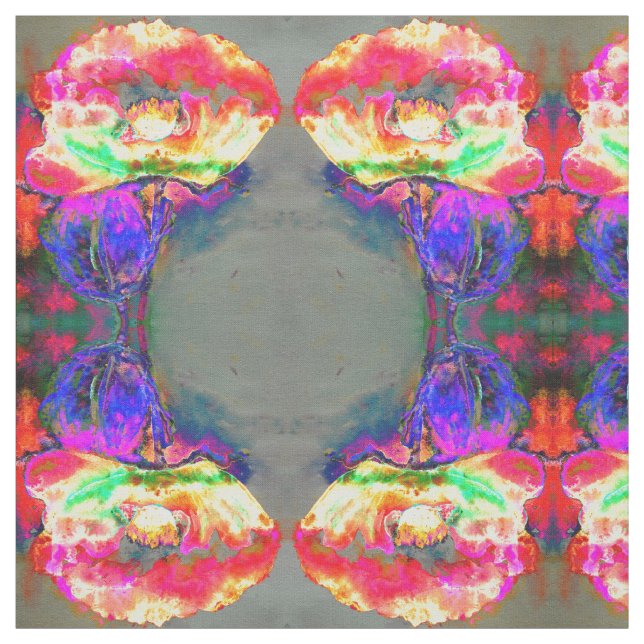 Abstract floral pattern Yellow Poppies Fabric (Swatch)