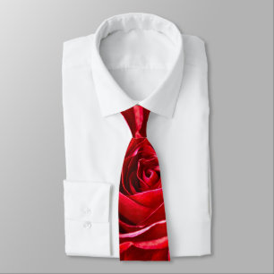 Abstract Floral Photography Red Rose Centre Tie